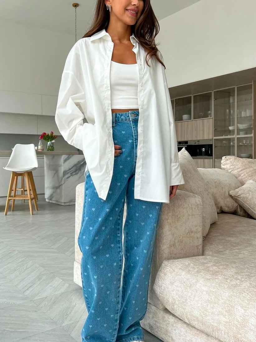 100% Cotton Shirts for Women 2025 Casual Loose Fashion Long Sleeve White Shirt Single Breasted Design Elegant Blouse for Women