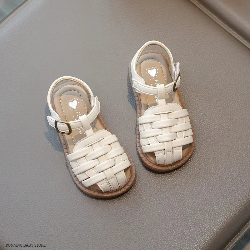 Kids Sandals 2025 Summer Sandals for Boy Fashion Children Cut-Outs Beach Shoes Braided Style Causal Walking Flat Sandals