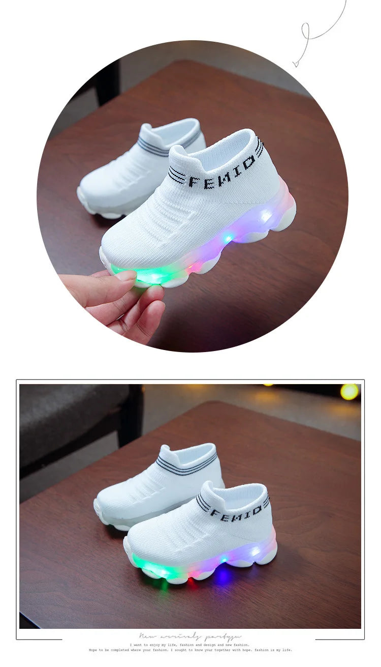 Kids Casual Sneaker Kids Shoes for Girl  LED Light Shoes Sports Shoes Luminous Socks Shoes Cozy Young Children Boys Shoes Tennis