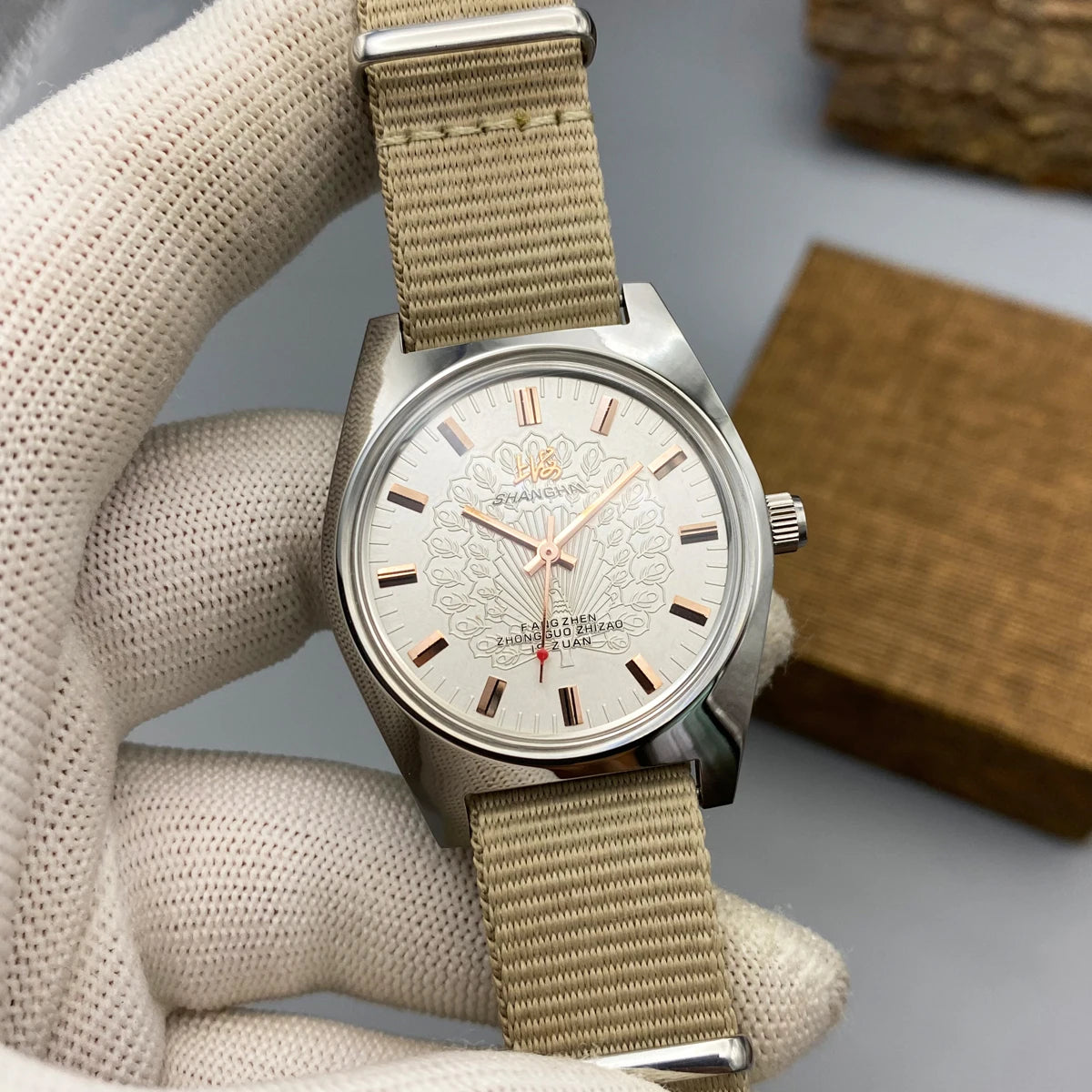 shanghai Mens 36MM Hand-Wind Mechanical Watch 7120 - Stainless Steel Waterproof Bauhaus Design Watch for Men Dropshipping