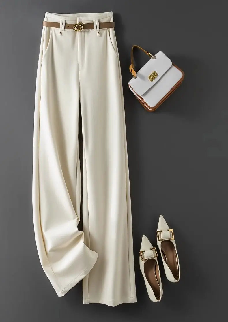 Women's Pants Work Dress Office Tailoring Fluid Female Trousers Wide Leg Straight New in Clothing G Aesthetic Trends 2025 Slacks