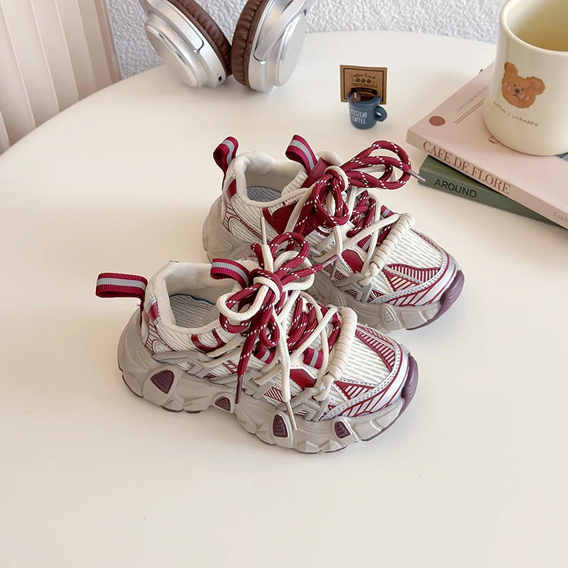 Kids Sneakers for Girls 2025 New Toddlers Causal Shoes Spring Autumn Chunky Versatile Children School Basketball Shoes Non-slip