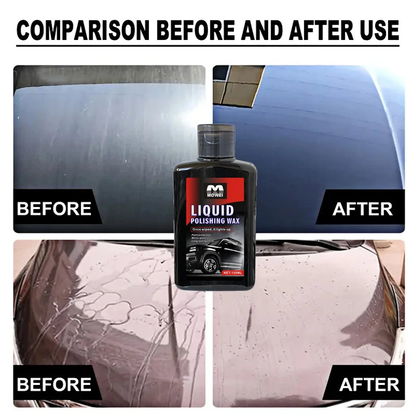 Pro Car Polish & Coating Wax - Scratch/UV Protection, Restores Paint/Trim/Headlights, Nano Hydrophobic, Instant Gloss Kit