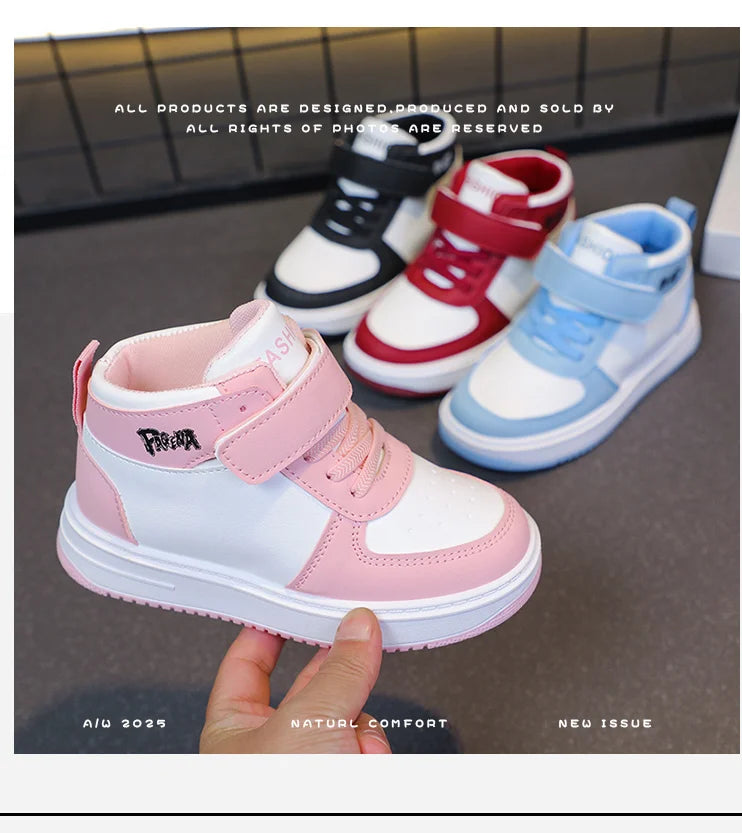 Children's Sports Shoes Spring Autumn New Boys Girls Sneakers Classics High Top Soft Breatheable Fashion Kids Basketball Shoes