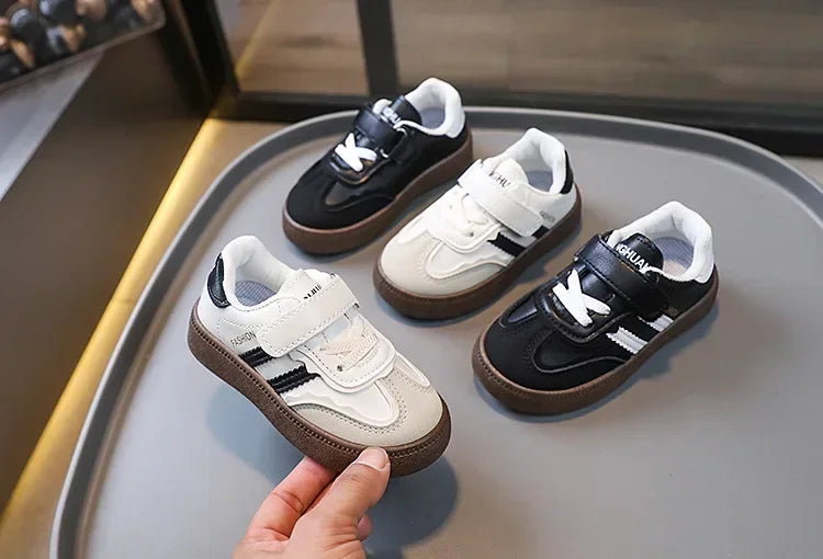 Kids Sneakers Lightweight Children's Shoes Spring Autumn Non-slip Sole Casual Shoes PU Leather Upper Boys Girl Sneakers 3 Color