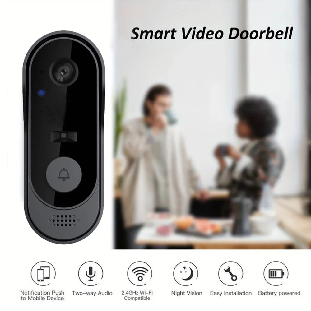 Smart Home Doorbell Night Vision Monitors 720P Video Camera 2.4G Wifi Doorbell Security Waterproof Wireless Bell Door Intercom