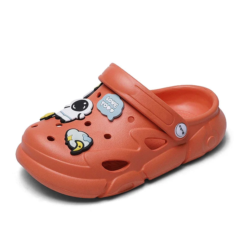 2024 New Girls Clogs Children Sandals 6-12 Years Kids Casual Summer Shoes Sports Soft Thick Sole Slippers for Girl Toddler Shoes