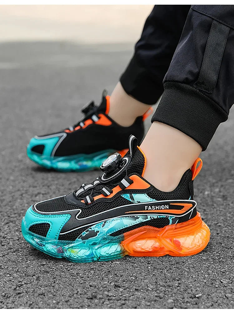 New Summer Children Sneakers Breathable 5-16Years Boys' Running Shoes New Swivel Buckle Kids Sport Shoes Outdoor Casual Trainers