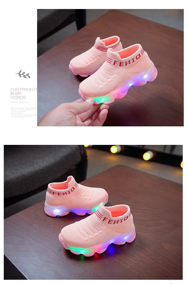 Kids Casual Sneaker Kids Shoes for Girl  LED Light Shoes Sports Shoes Luminous Socks Shoes Cozy Young Children Boys Shoes Tennis