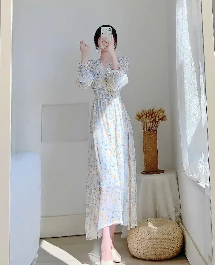 Evening Dresses for Women 2025 Silk Prom Flower Clothes Midi Woman Dress Party Chiffon Floral White Satin Aesthetic Outfits X G