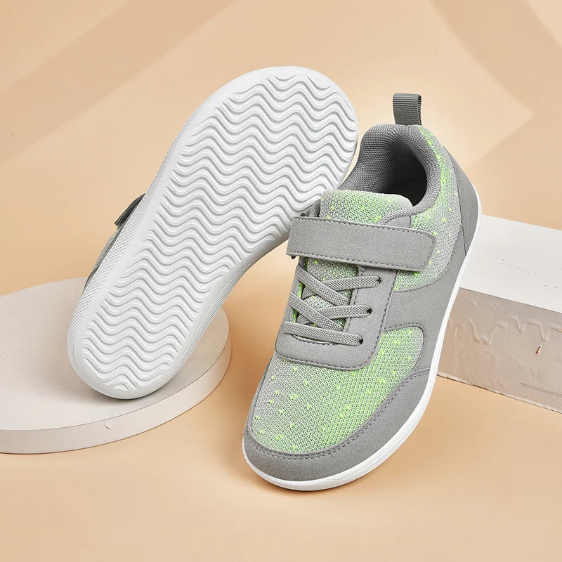 Kids Shoes Wide Toe Barefoot for Children Boys Girls Baby Sneakers Lightweight Hook&Loop Mesh Artificial Infant Toddler Tennis