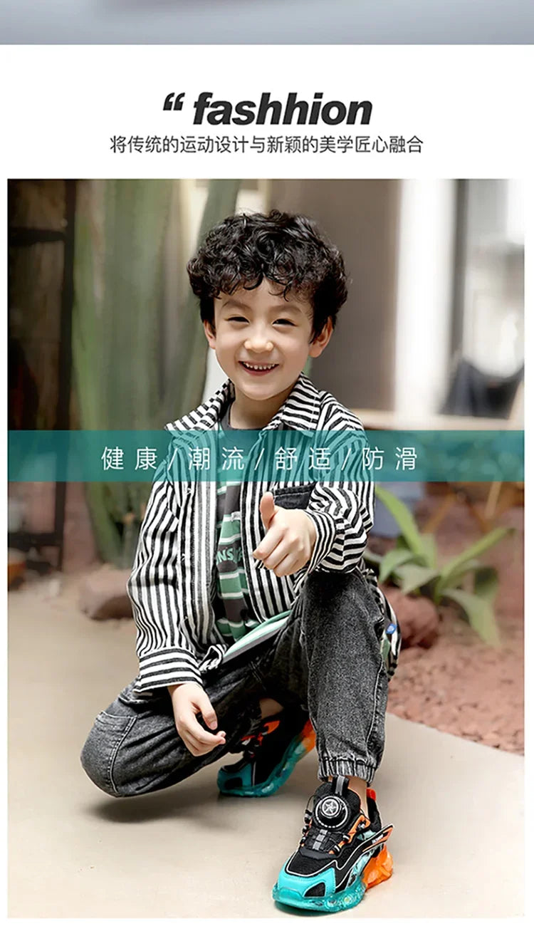 New Summer Children Sneakers Breathable 5-16Years Boys' Running Shoes New Swivel Buckle Kids Sport Shoes Outdoor Casual Trainers