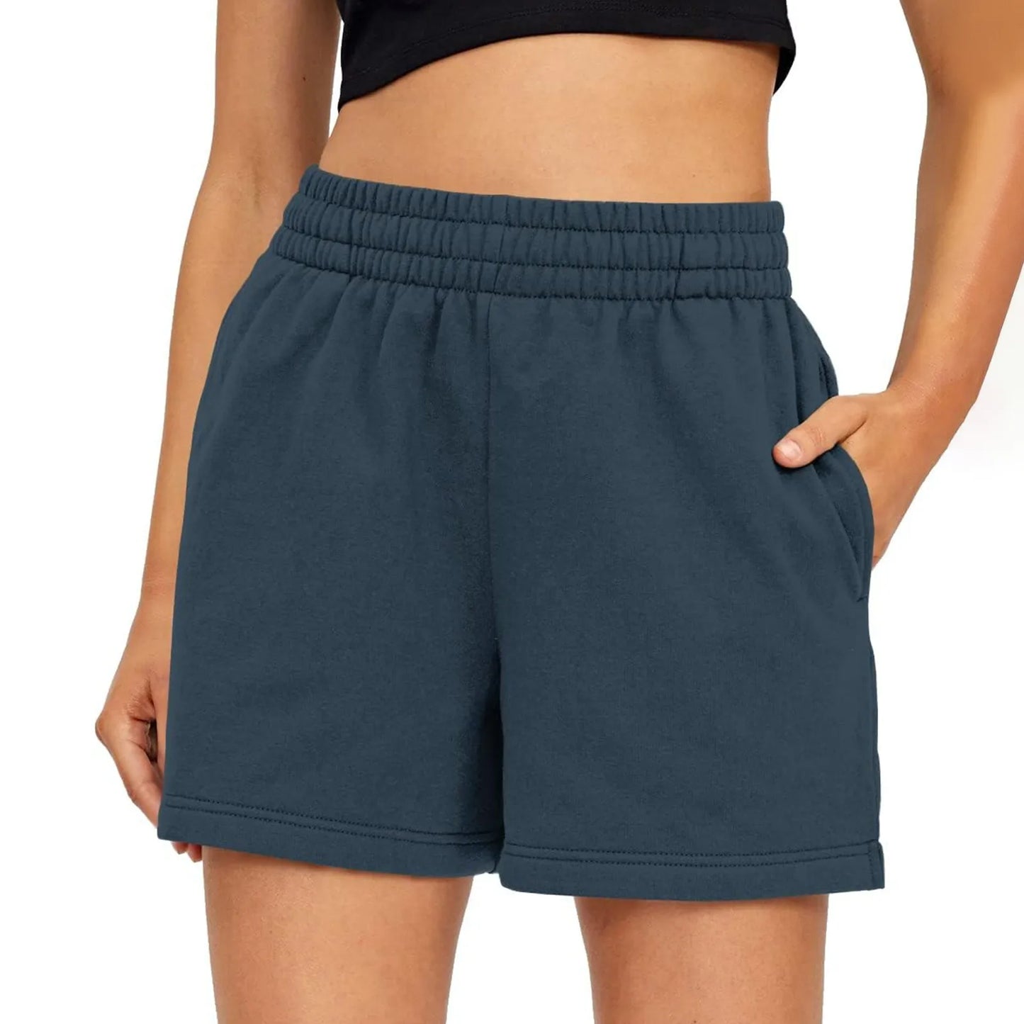 Women's Shorts Casual Summer Comfy Elastic High Waist Running Shorts With Pockets pantalones de mujer 바지 2024 한국인 후기 많은 옷