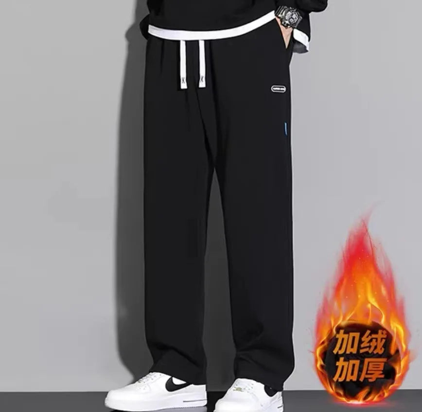 Big Size 10XL Men Pants Fleece Lined Jogger Trouser Male Plus Large 9XL 8XL Winter Autumn Bootcut Cuffed Elastic Sweatpant Loose