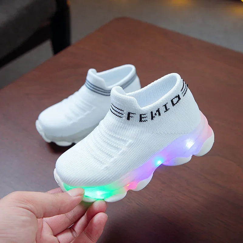 Kids Casual Sneaker Kids Shoes for Girl  LED Light Shoes Sports Shoes Luminous Socks Shoes Cozy Young Children Boys Shoes Tennis