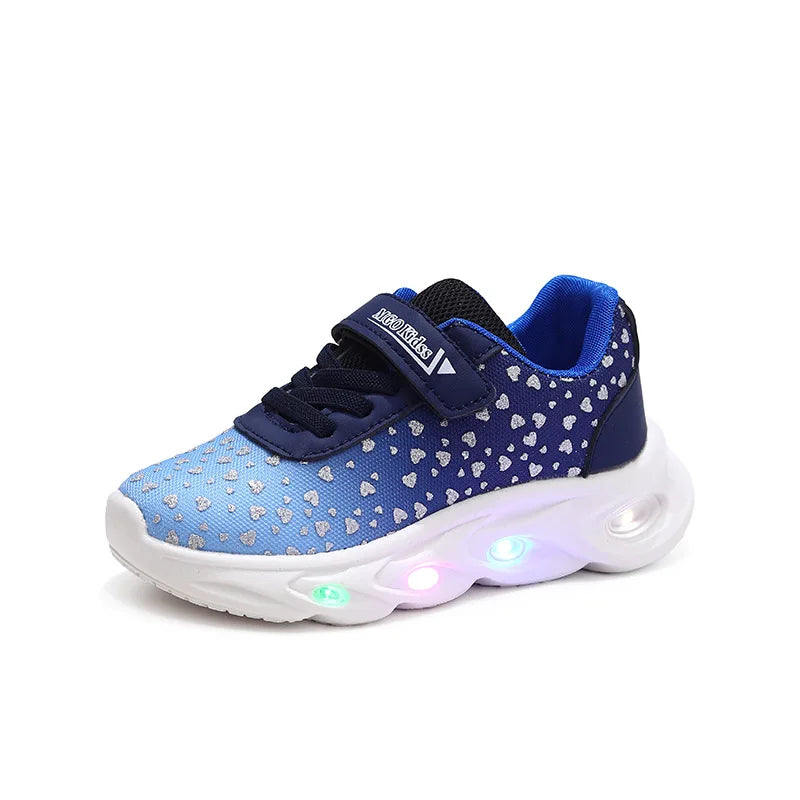Kids' Casual Shoes Children Led Light Spring Outdoor Sneakers For Breathable Anti-slip Black  Blue Pink Size 21-30
