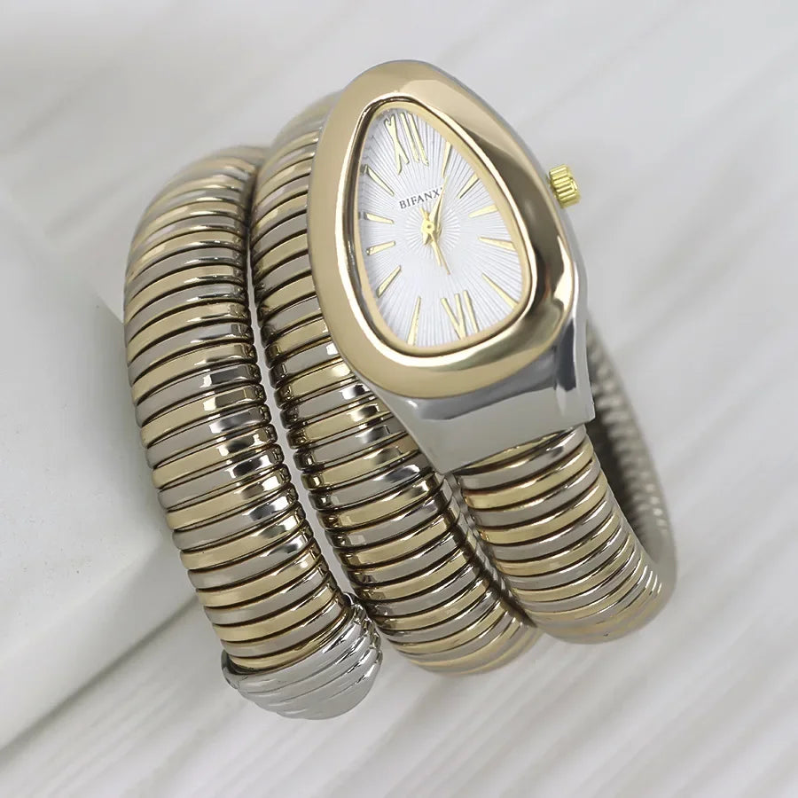 Unique Quartz Watches Women's Snake Gold Hot Sell Simple Classic Style Watch For Women Bling Luxury Ladies Watch Clock Relogio