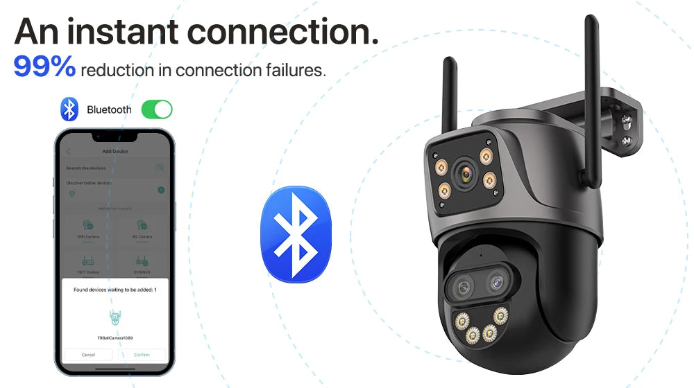 IP Camera 6K 9MP HD WiFi Outdoor Camera 8x Zoom Three Lens Dual Screen Home Security PTZ Camera 6MP Video Surveillance iCSee