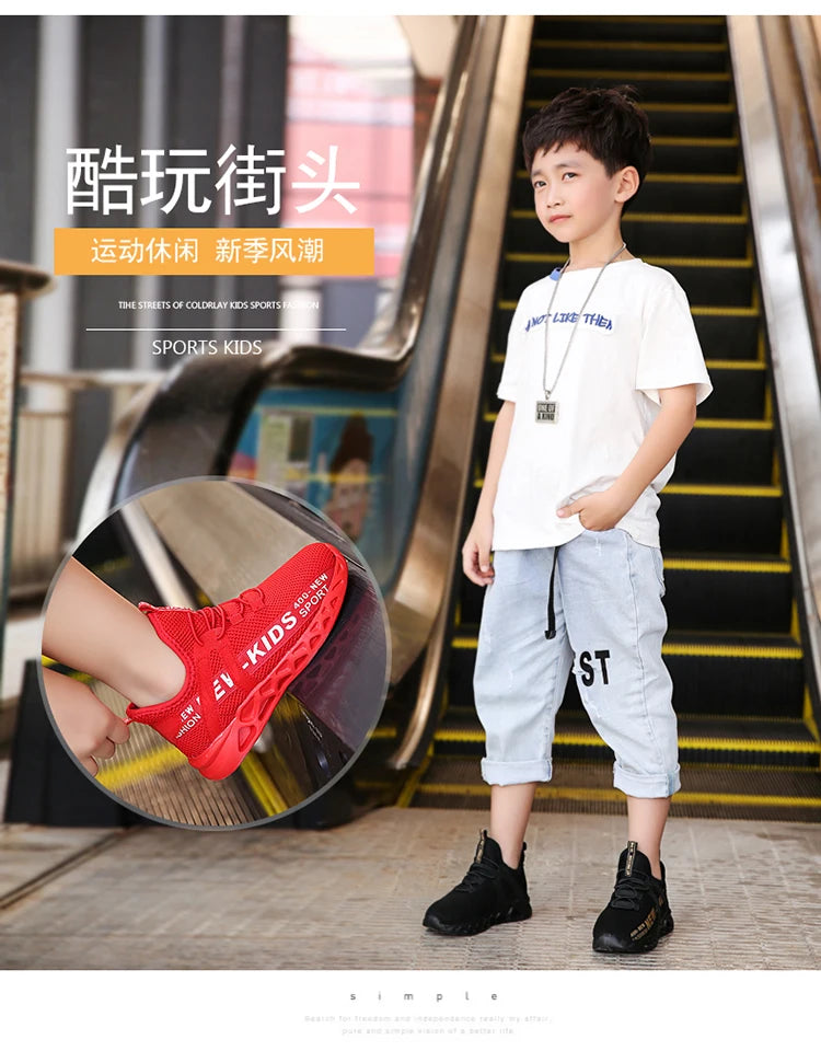 Kids Sports Shoes Boys Children Athletic Sneakers Mesh Lightweight Running Basketball Tennis School Outdoor Casual Shoes ﻿