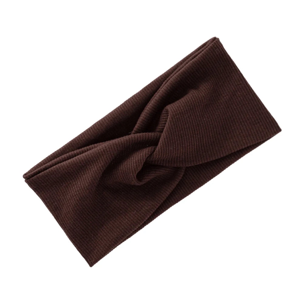 Kids Yoga Bandana Sport Headbands Ribbed Twist Hairbands for Baby Girls Solid Headwraps Newborn Headwear Hair Accessories