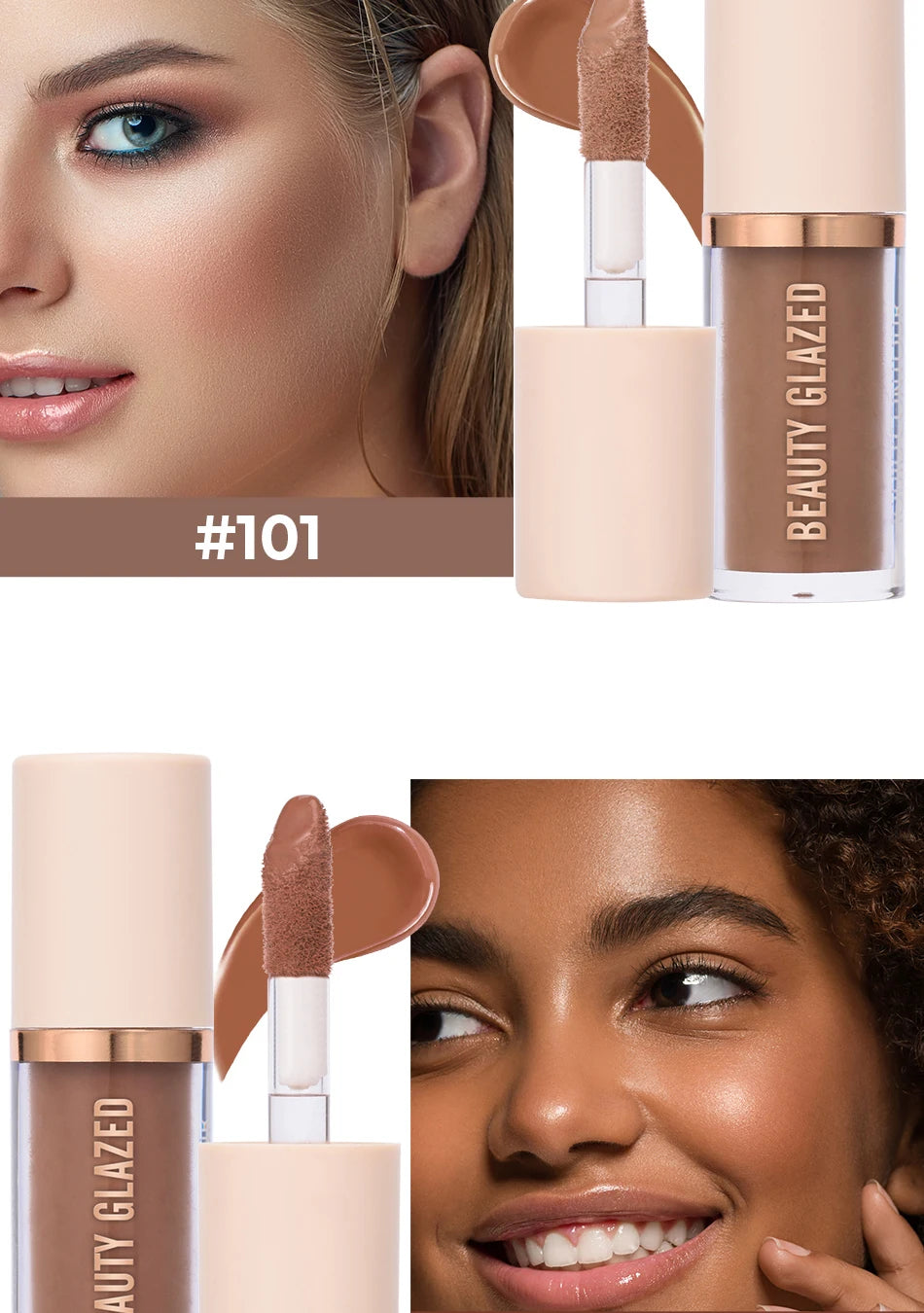 Beauty Glazed Cream Contour with Natural Shadow Effect Long-Lasting Matte Finish Waterproof Foundation Cream for Quick Coverage