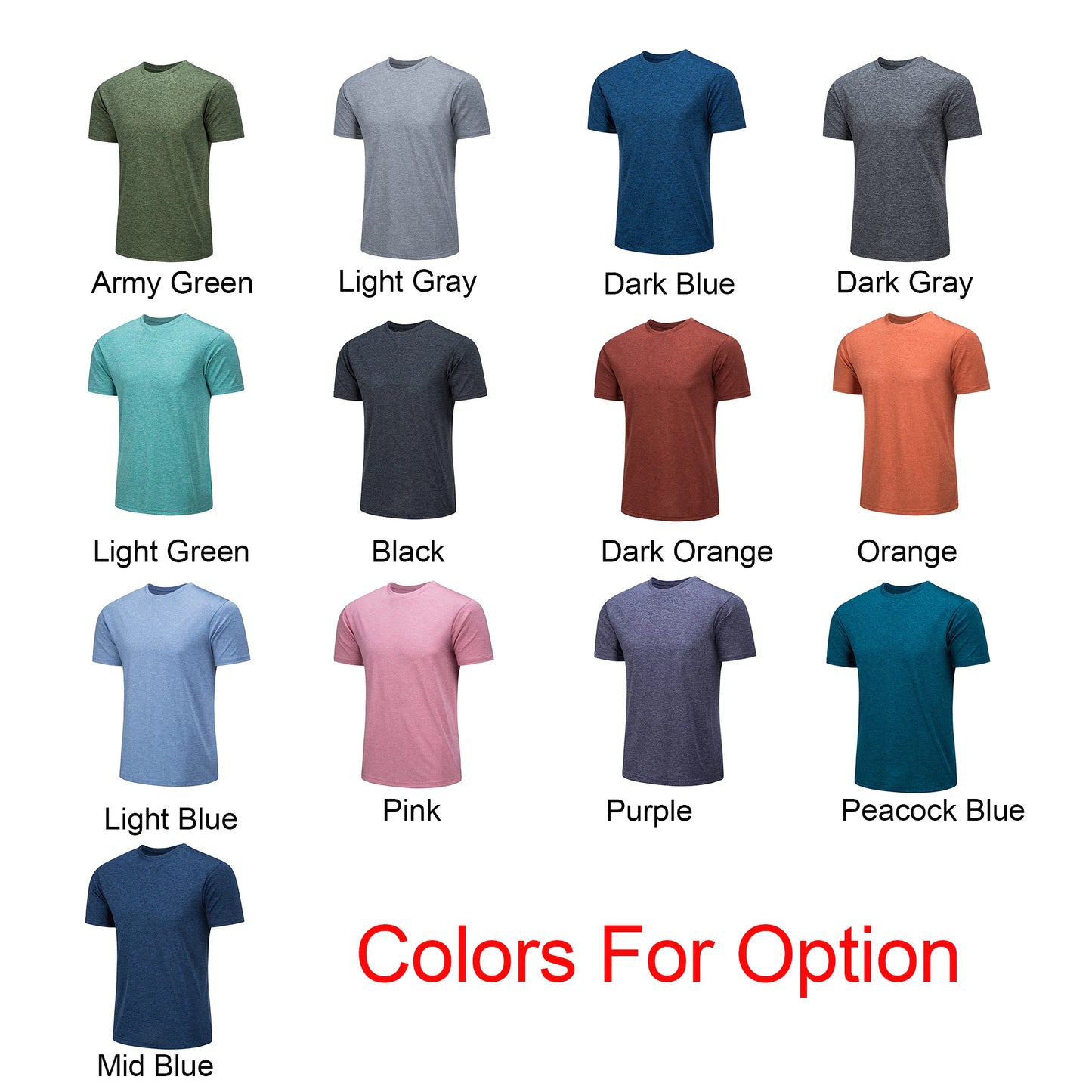 TACVASEN 3 Packs Summer T-shirts Mens Crew Neck Short Sleeve Shirts 3 Pieces/Lot Moisture Wicking Quick Dry Casual Tees Gym Tops