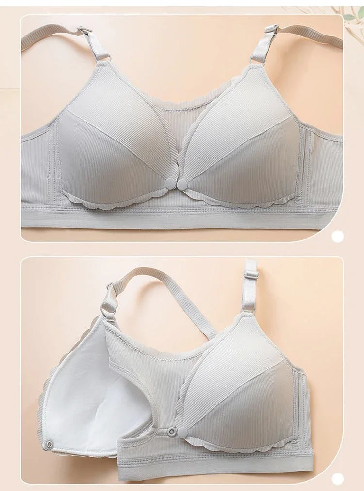 Women Push Up Bra Prevent Sagging Wire Free Bras Breathable Pads Underwear Adjustable Bralette Wireless Gathered Brassiere