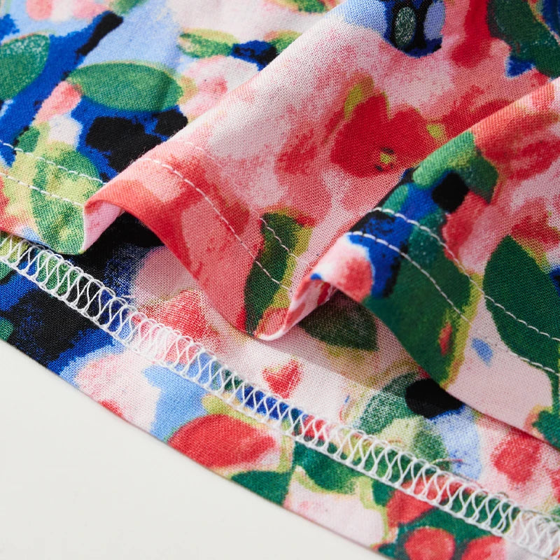 Women's Summer Shorts Floral Checkered 100% Viscose Loose Home Shorts Comfortable Soft Casual Shorts Elastic Waist