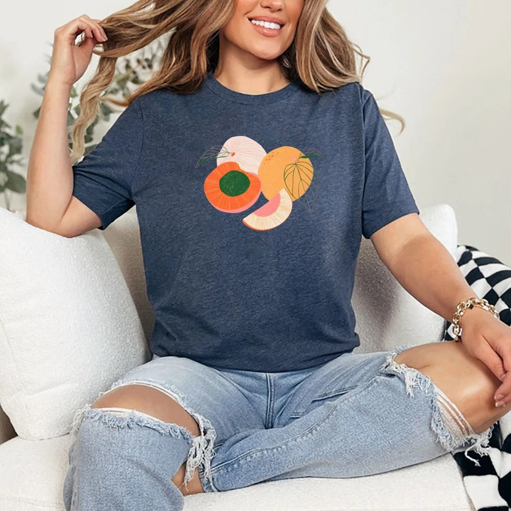 Breathable Cotton T-Shirt Women Y2K Inspired Graphic Design Tops With Lightweight Fabric Versatile Basic Wardrobe Essential