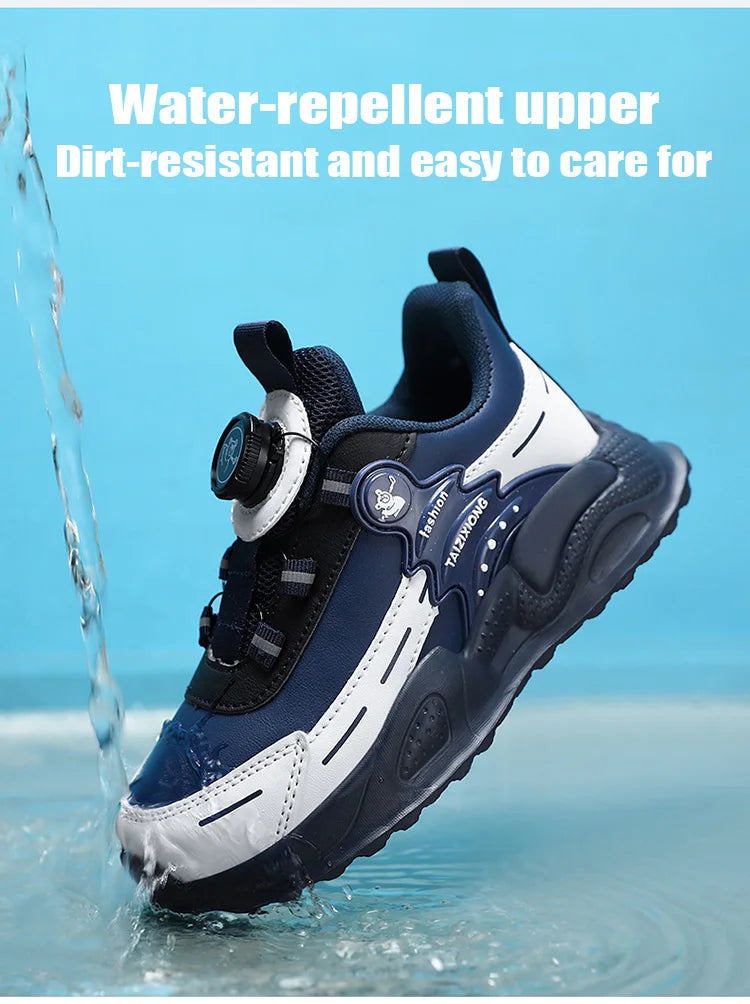 Fashion Children Shoes Boy Sneaker Non-slip School Casual Walking Shoes Leather Tennis Sport Shoes for Kids Girls 5 To 16 Years