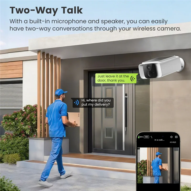 ABGI-Home Security Solar Camera 4G TUYA 1080P 32G Outdoor Surveillance Camera PIR Detection Color Night Vision Built-In Battery