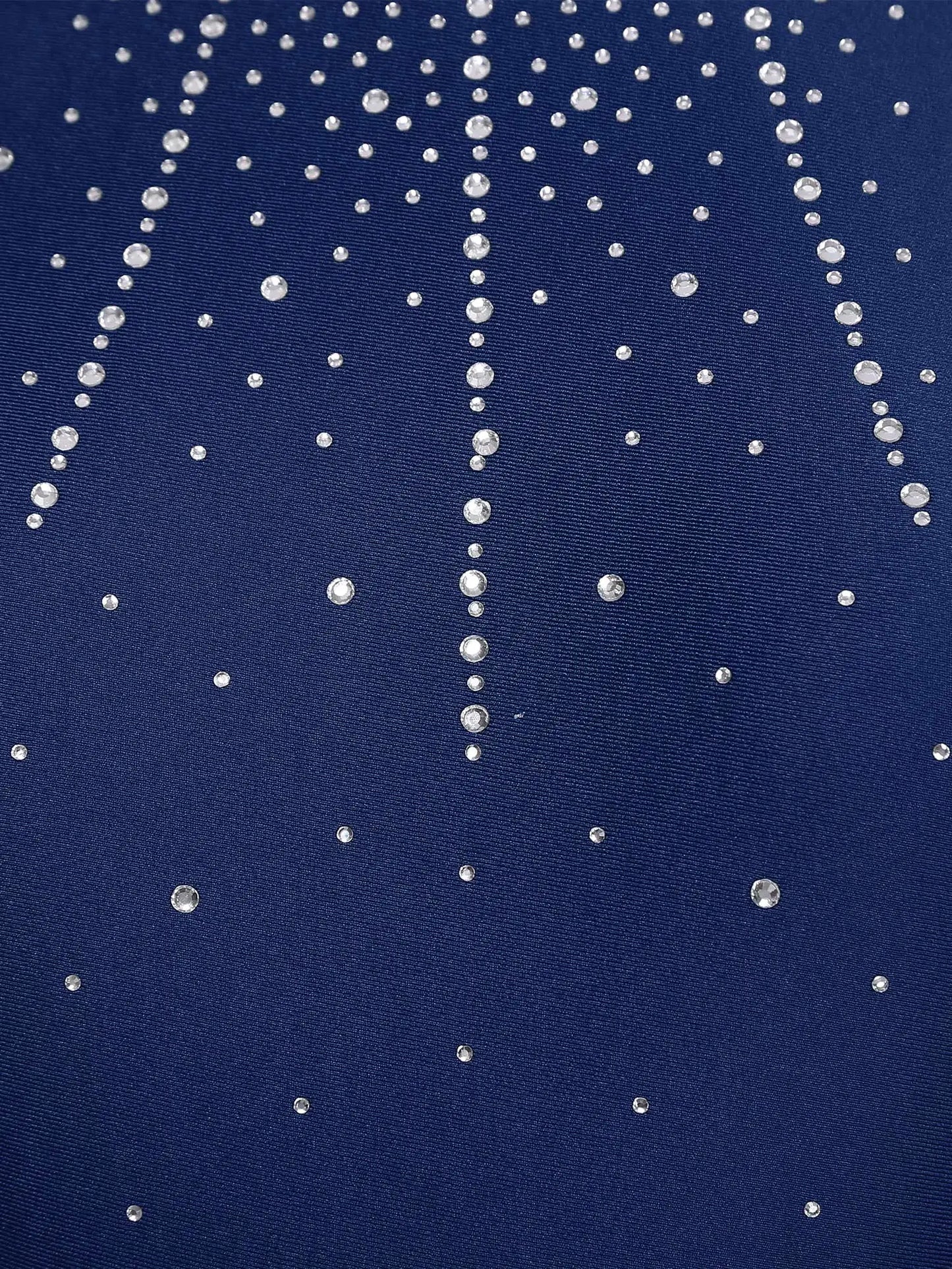 Womens Lyrical Dance Dresses Mock Neck Wide Hemline Shiny Rhinestones Maxi Dress Sleeveless Modern Contemporary Leotard Dresses