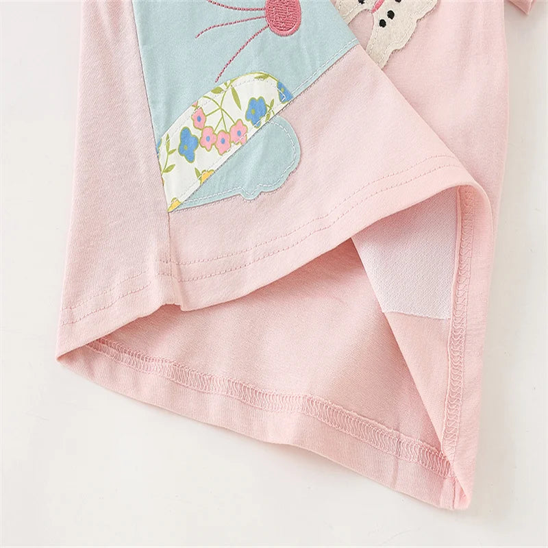 Jumping Meters 2-7T Girls Clothing Sets Kids Suits 2 Pcs  Tops + Leggings Baby Clothes Summer Short Sleeve Kids  Wear Outfits