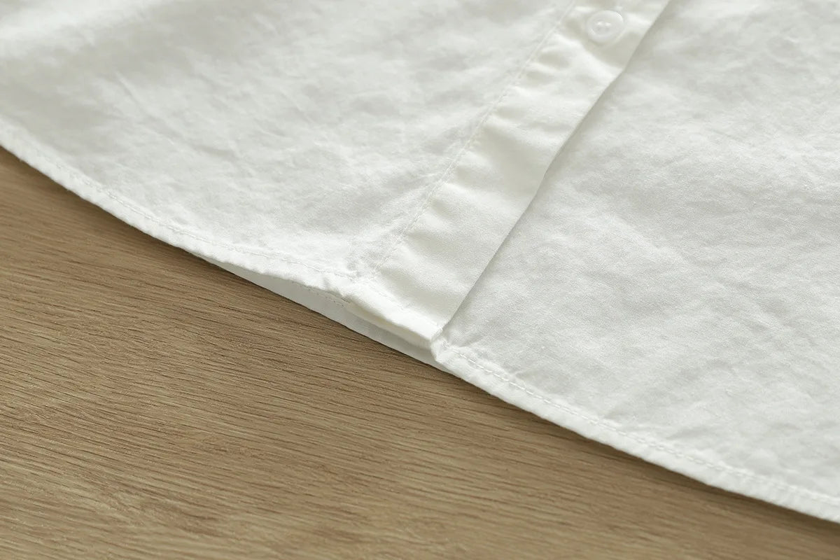 Casual Cotton Solid Colors White Shirt Women 2024 Spring New Woman Long Sleeve Blouse Tops Simple Fine Office Lady Clothes