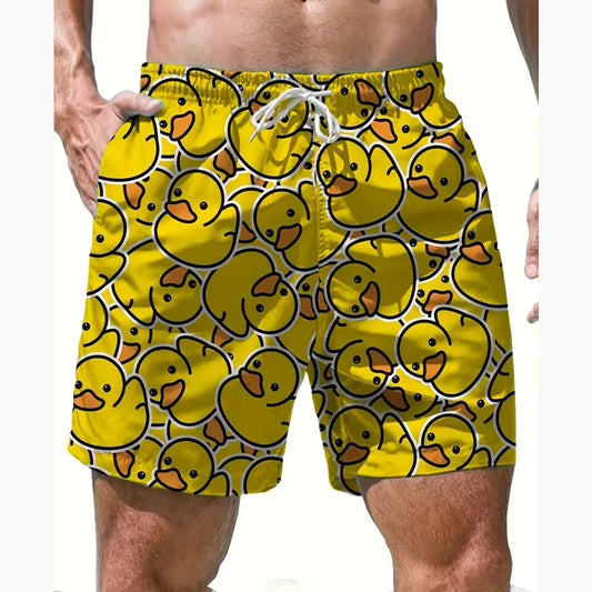 Summer Men Shorts Clothing Duck Graphic Beach Shorts  3D Print Animal Board Women Shorts Swim Trunks Swimsuit Kid Tshirt Y2k