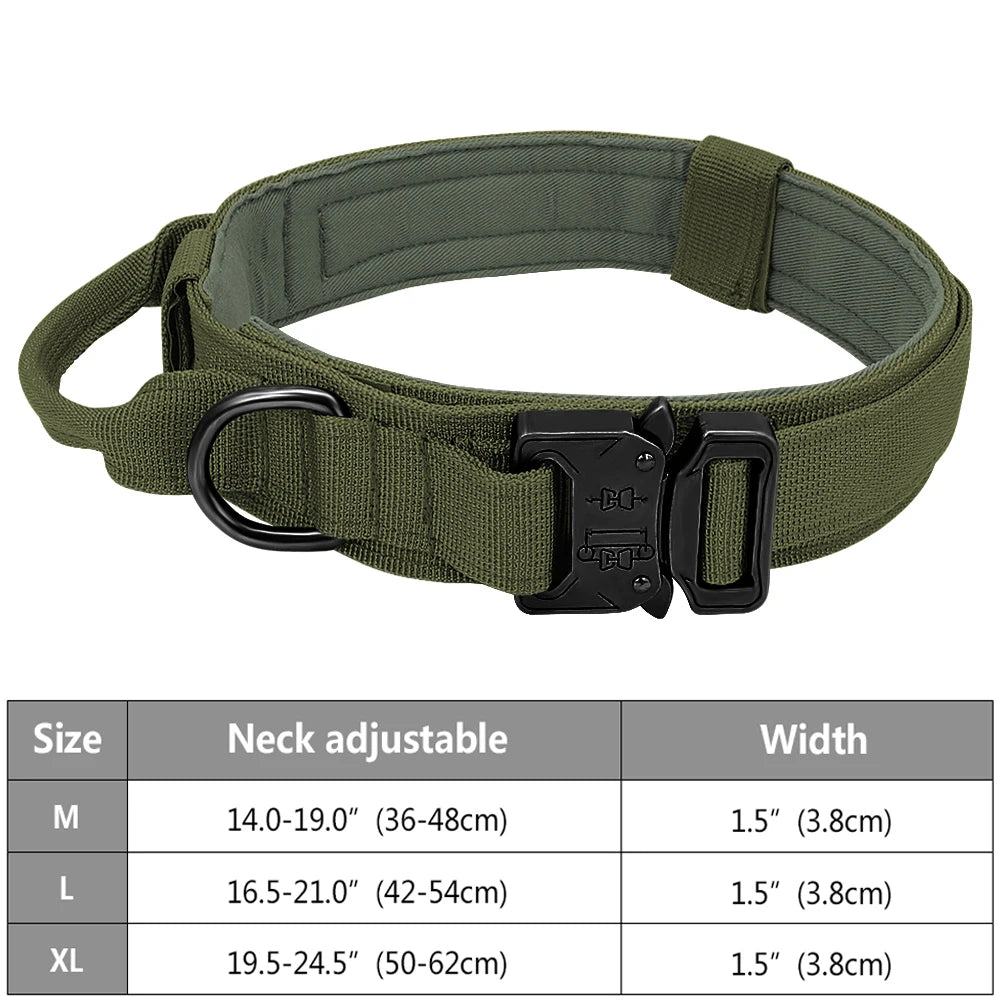 Tactical Police Dog Collar Military Adjustable Duarable Nylon German Shepard For Medium Large Walking Training Pet Accessories