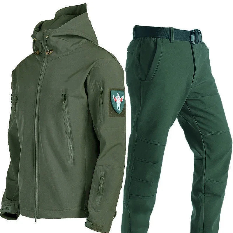 Fleece Autumn Military Men Jacket Waterproof Suit Fishing Warm Hiking Men Tracksuits Set for Men Jackets Suits Thermal Winter