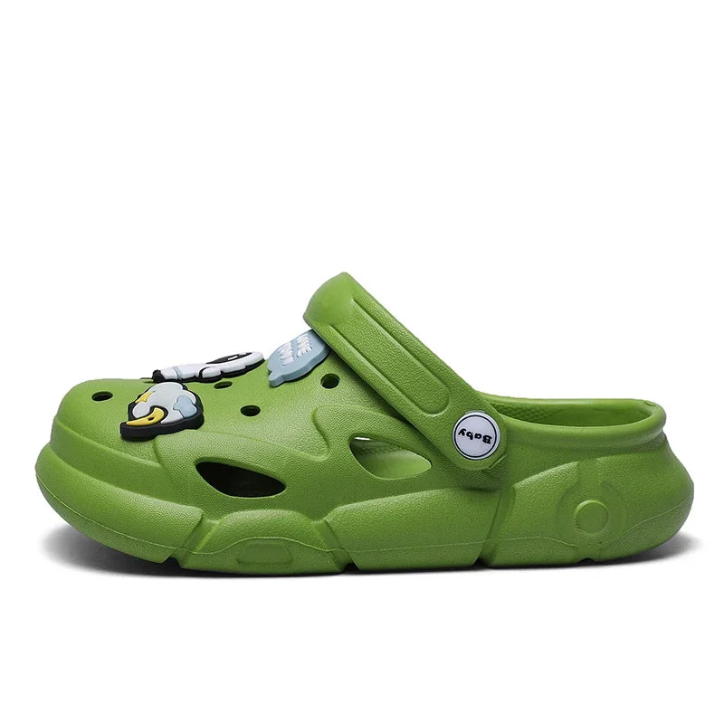 2024 New Girls Clogs Children Sandals 6-12 Years Kids Casual Summer Shoes Sports Soft Thick Sole Slippers for Girl Toddler Shoes