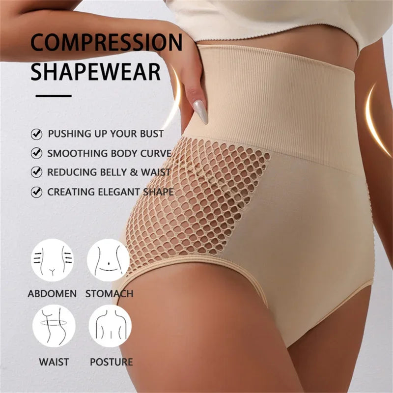 Women's Waist Trainer Tummy Control Panties Breathable Holes Butt Lifter High Waist Panties S-2XL Bragas de Mujer