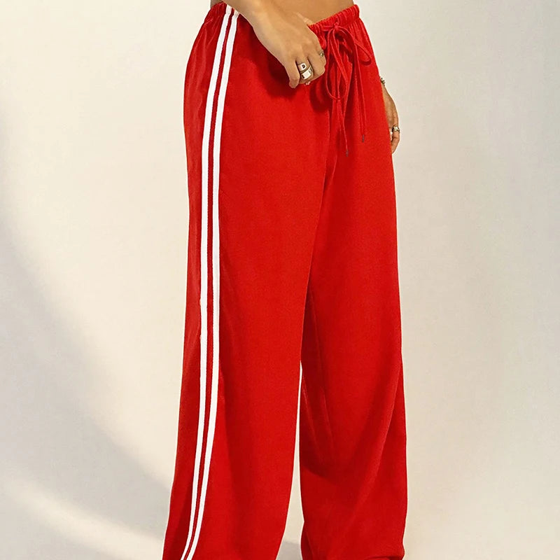 Women's Pants Autumn New Fashion Streetwear Basic Straight Casual Slim Striped Trousers Female Sexy Solid Simple Versatile Pants