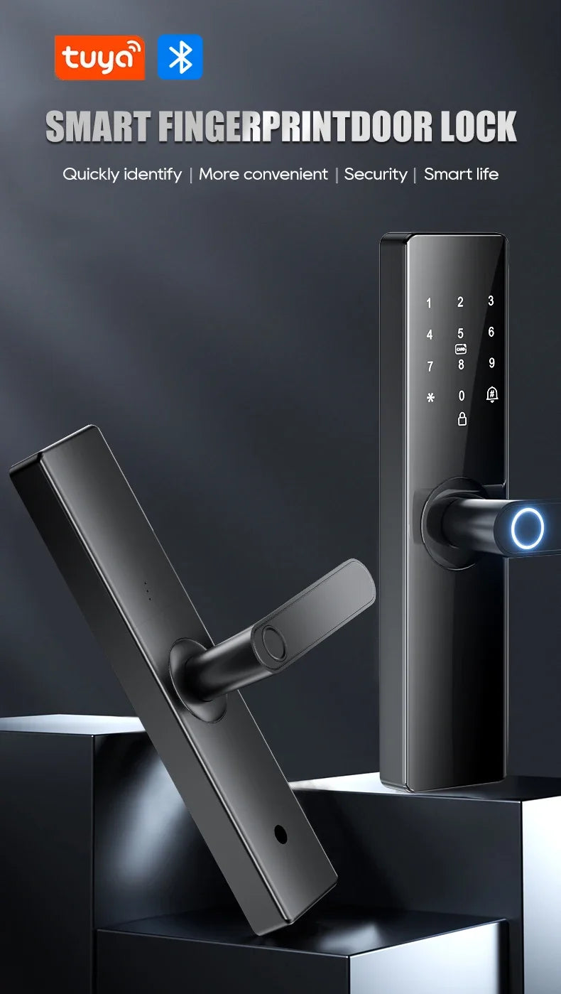 Smart electronic door locks Fingerprint biometrics Smartlock Application control Smart card key entry and USB emergency charging