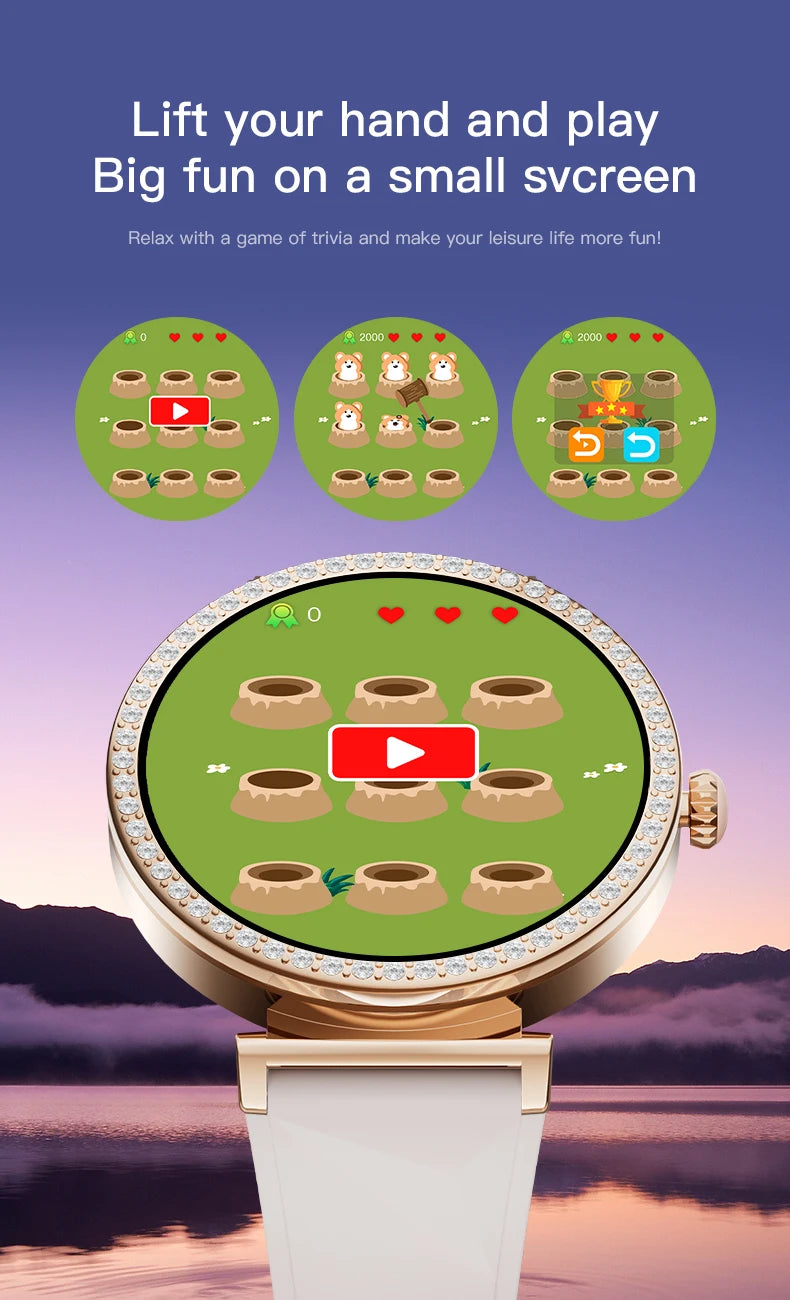 New Luxury Diamond Smart Watch Women Bluetooth Call Smartwatch Heart Rate Health Monitor Smartwatches Waterproof Bracelet Ladies