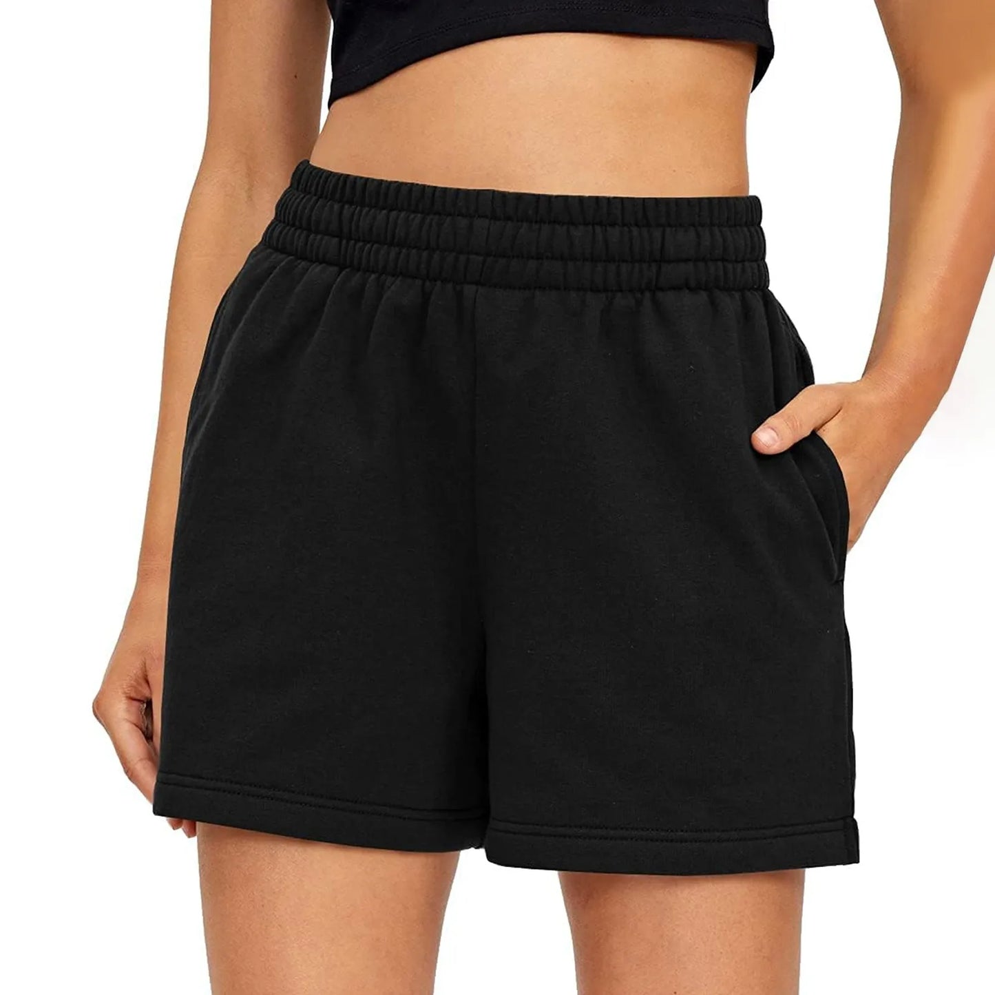 Women's Shorts Casual Summer Comfy Elastic High Waist Running Shorts With Pockets pantalones de mujer 바지 2024 한국인 후기 많은 옷