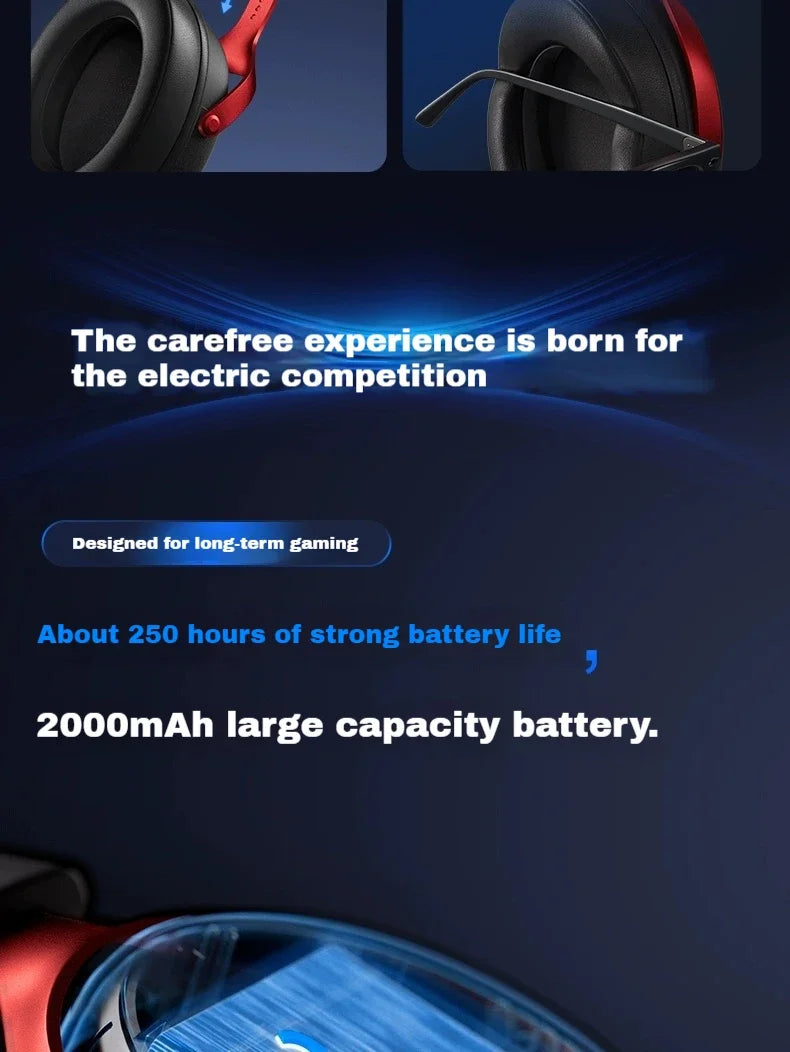 MCHOSE V9 Pro Wireless 3-Mode Headphones Esports Noise Reduction Mic Customizable Head-mounted Earphones for Music Gaming PC