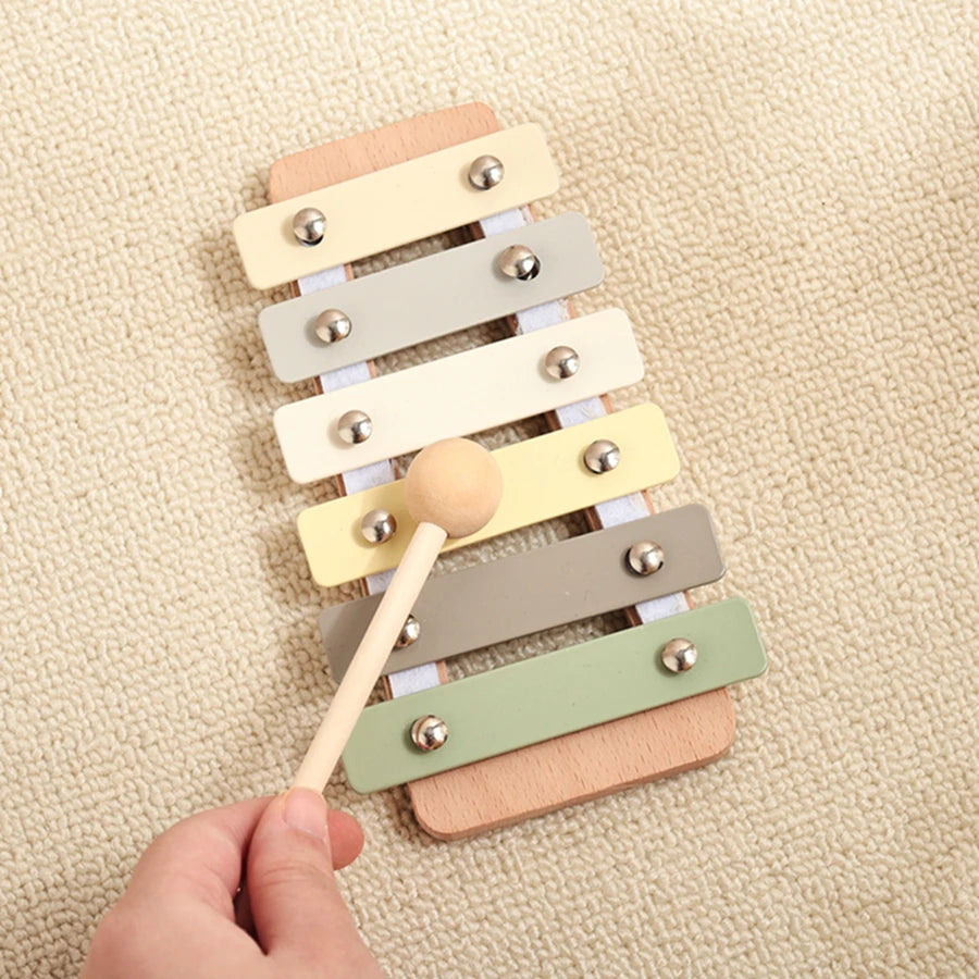 Kids Wooden Montessori Toys Musical Instruments Rattle Toys Wooden Squirrel Percussion Instruments Preschool Educational Toys