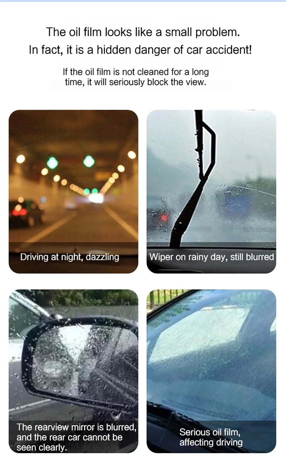 Car Glass Oil Film Remover Auto Detailing Powerful Glass Polishing Compound Windshield Cleaner Cleaning Brush Polish Car Tools