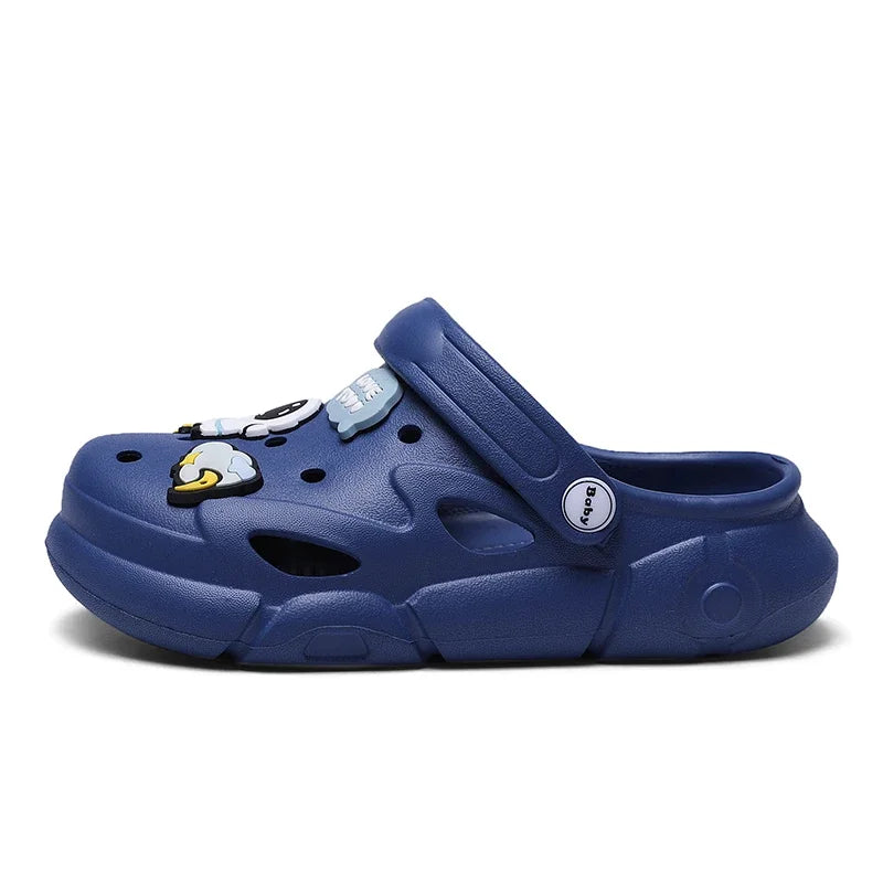 2024 New Girls Clogs Children Sandals 6-12 Years Kids Casual Summer Shoes Sports Soft Thick Sole Slippers for Girl Toddler Shoes