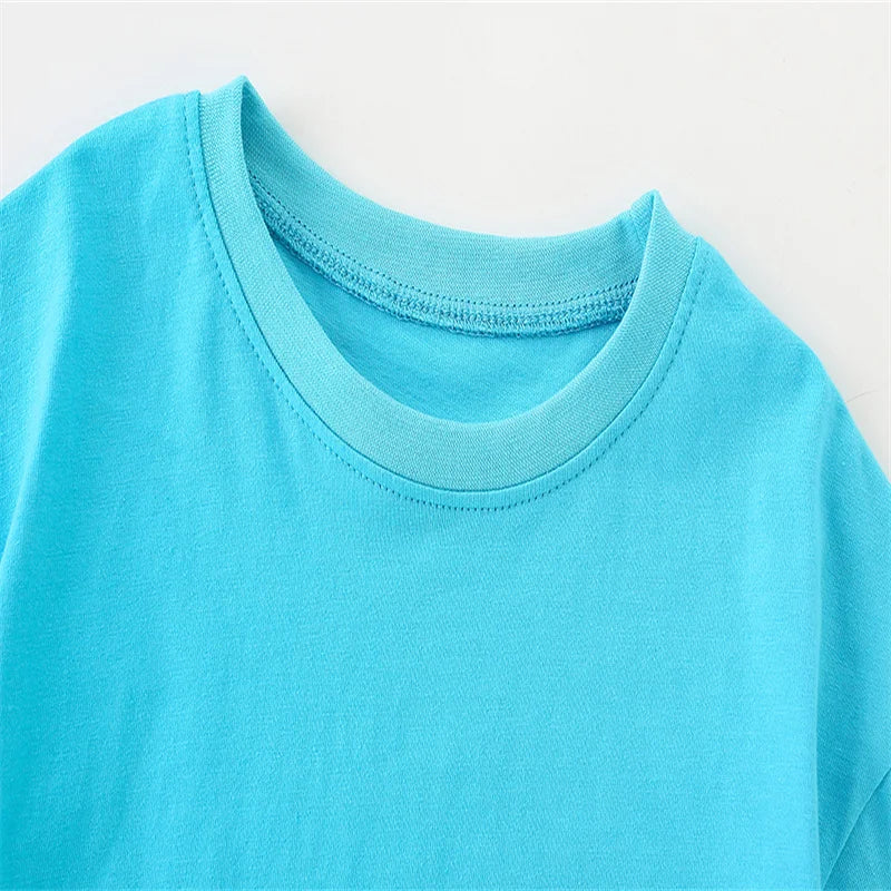 Jumping Meters 2-7T Girls Clothing Sets Kids Suits 2 Pcs  Tops + Leggings Baby Clothes Summer Short Sleeve Kids  Wear Outfits