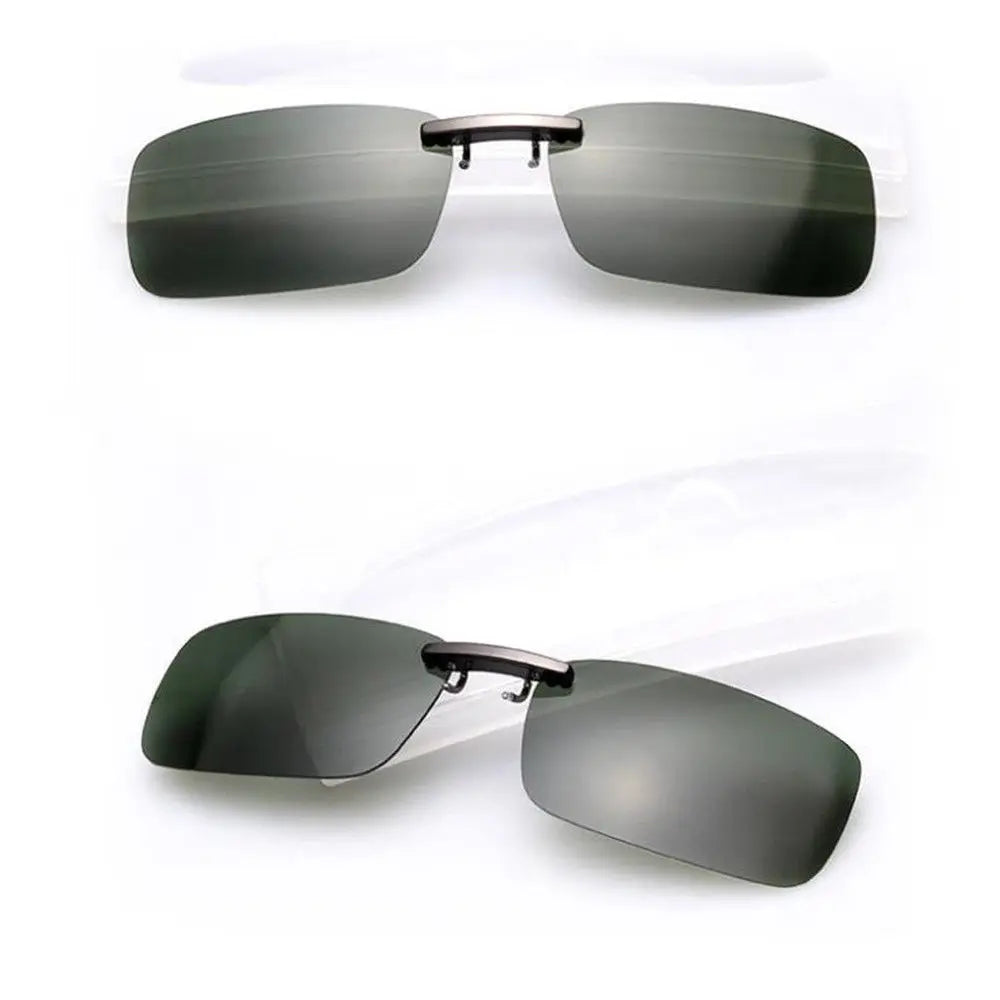 Polarized Clip On Sunglasses Men Women Small Clip Driving Sun Glasses Day Night Vision Lens For Myopia Glasses Eyeglasses UV400