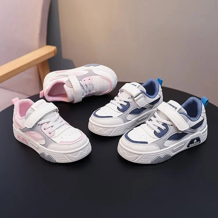 Tenis Sneakers Kids Spring/Autumn New Boys Girls Sports Shoes Casual Board Shoes Leather Soft Soled Children Small White Shoes